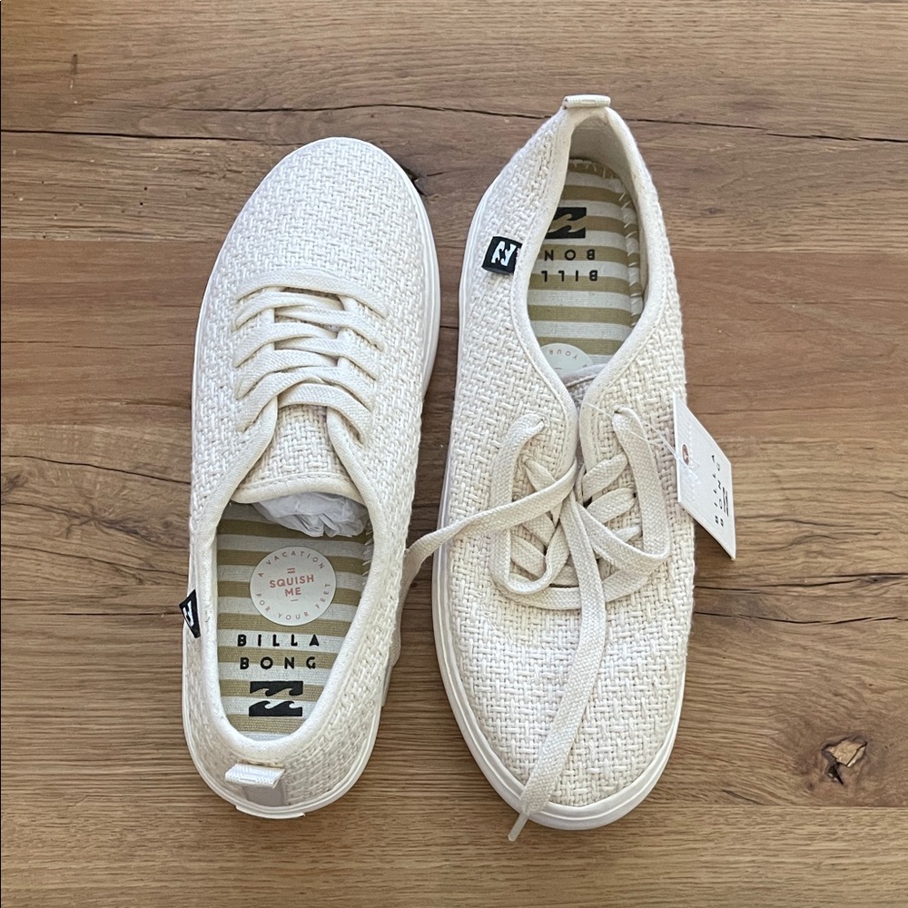 Billabong Cream Textured Sneakers